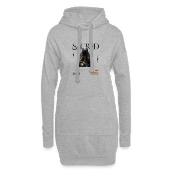 Heiliger Schleier: Goldene Figur - Hoodie-Kleid - Grau meliert - Vorne