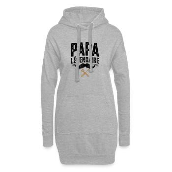 Papa Légendaire Bricoleur - Sweat-shirt à capuche long Femme - gris chiné - Devant