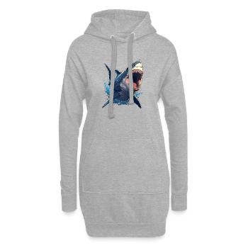 Mégalodons Mégalodon - Sweat-shirt à capuche long Femme - gris chiné - Devant