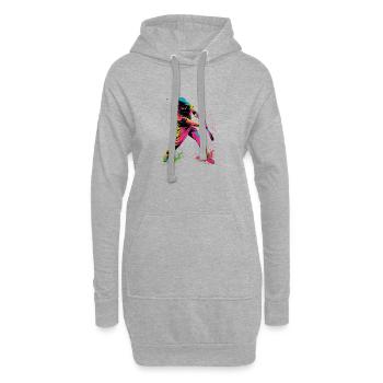 Joueur de baseball Steamwave - Sweat-shirt à capuche long Femme - gris chiné - Devant