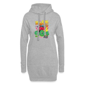 Retour au néon rétro des années 90 - Sweat-shirt à capuche long Femme - gris chiné - Devant