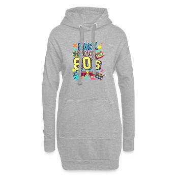Back to the 80s Neon Retro Motiv - Hoodie-Kleid - Grau meliert - Vorne
