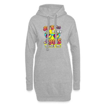 Vibe néon des années 80 et 90 - Sweat-shirt à capuche long Femme - gris chiné - Devant