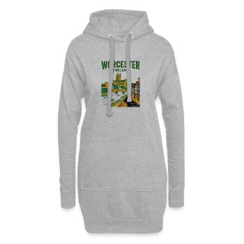 Cathédrale de Worcester, Angleterre, et rivière Severn - Sweat-shirt à capuche long Femme - gris chiné - Devant