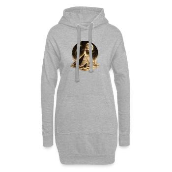 Pyramiden-UFO-Mysterium - Hoodie-Kleid - Grau meliert - Vorne