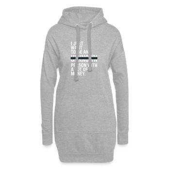 Geld veut juste être une personne inconnue à Money Reich - Sweat-shirt à capuche long Femme - gris chiné - Devant