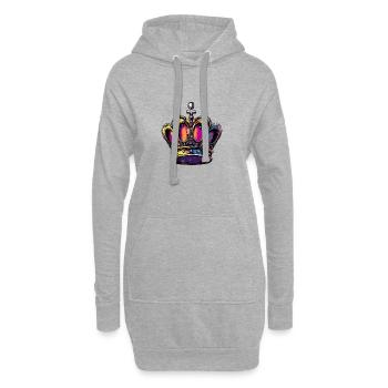 Couronne - Sweat-shirt à capuche long Femme - gris chiné - Devant