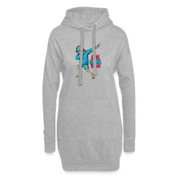 67 Skeleton Bruh Streetwear Shirt - Hoodie-Kleid - Grau meliert - Vorne