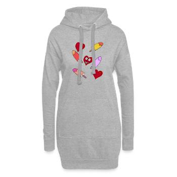 Eis Eiskrem Eiscreme  Kinder - Hoodie-Kleid - Grau meliert - Vorne