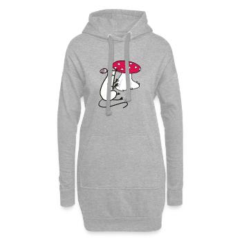 Champignons souris - Sweat-shirt à capuche long Femme - gris chiné - Devant