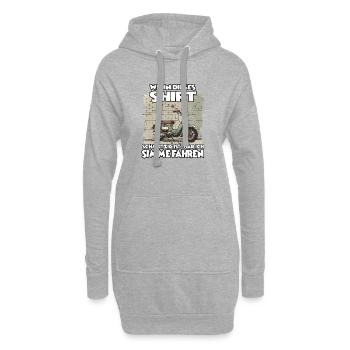 DDR Simson-S51 Motiv– Ostblock Kult für Moped Fans - Hoodie-Kleid - Grau meliert - Vorne
