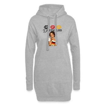 Deutschland Flaggenlippen Kunst - Hoodie-Kleid - Grau meliert - Vorne