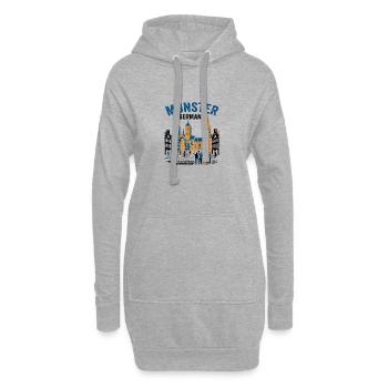 Münster Germany Skyline With Cyclists And Tourists - Hoodie-Kleid - Grau meliert - Vorne