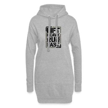 Entraînement Lourd Course Rapide Salle de sport Entraînement Fitness - Sweat-shirt à capuche long Femme - gris chiné - Devant