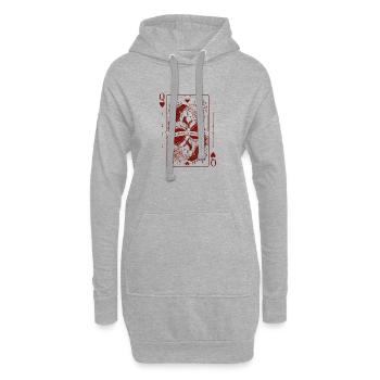Queen of Hearts Lesbisches Pride Spielkarten Desig - Hoodie-Kleid - Grau meliert - Vorne