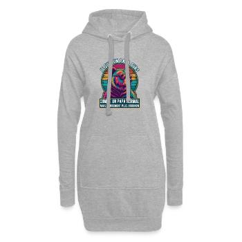 Papa Ours Grognon Retro Humour - Sweat-shirt à capuche long Femme - gris chiné - Devant