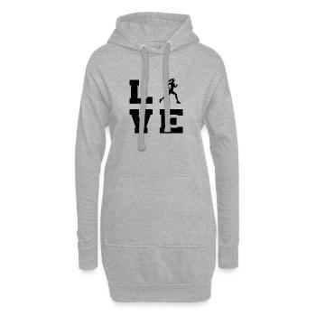 Geschenkidee für eine Running mit Running - Hoodie-Kleid - Grau meliert - Vorne