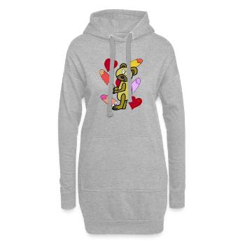 Ours en peluche Glace Glace Enfants Glace Été - Sweat-shirt à capuche long Femme - gris chiné - Devant
