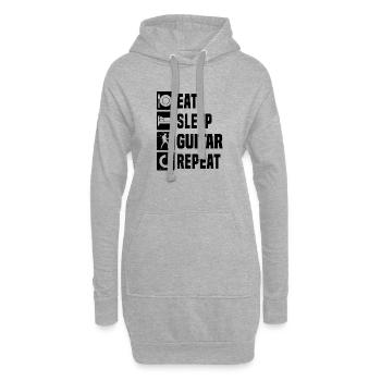 Geschenkidee für einen Guitar-Player mit E-Gitarre - Hoodie-Kleid - Grau meliert - Vorne