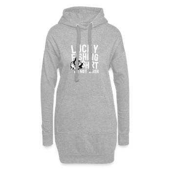 Lucky_fishing - Sweat-shirt à capuche long Femme - gris chiné - Devant