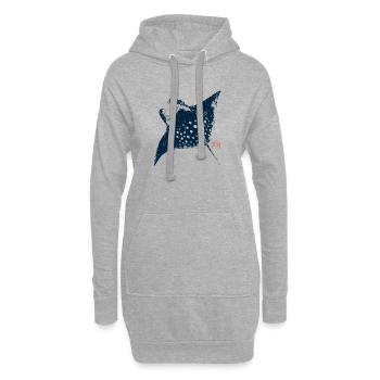 Rayons avec tampon kanji - Sweat-shirt à capuche long Femme - gris chiné - Devant