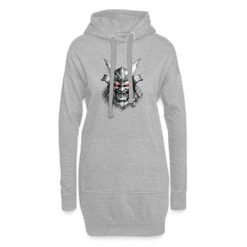 Guerrier masque de samouraï Art démoniaque japonais - Sweat-shirt à capuche long Femme - gris chiné - Devant