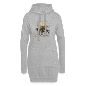 Cavaliers germaniques Humour Cavalerie gothique tardive - Sweat-shirt à capuche long Femme - gris chiné - Devant