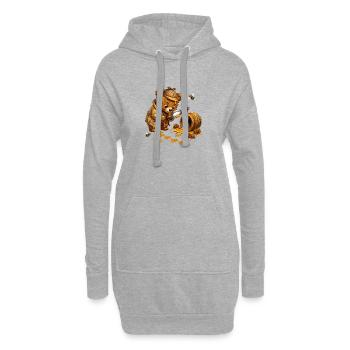 Honey Hunt Bear avec tonneau - Sweat-shirt à capuche long Femme - gris chiné - Devant