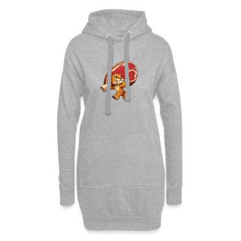 Steakjäger-Tiger Cartoon - Hoodie-Kleid - Grau meliert - Vorne