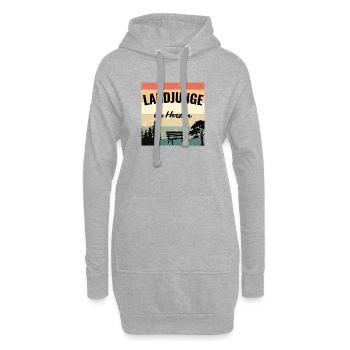 Landjunge im Herzen – Mein Zuhause - Hoodie-Kleid - Grau meliert - Vorne