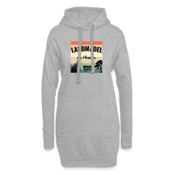 Landmädel im Herzen – Mein Zuhause - Hoodie-Kleid - Grau meliert - Vorne