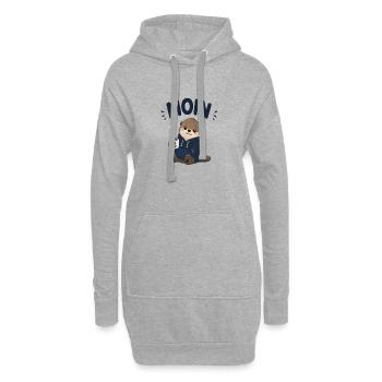 Moin Otter avec sweat à capuche en mode café - Sweat-shirt à capuche long Femme - gris chiné - Devant
