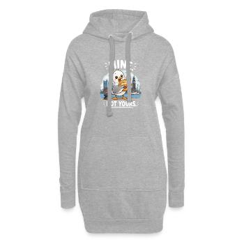 À moi, pas à toi, mouette - Sweat-shirt à capuche long Femme - gris chiné - Devant