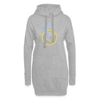 Radabenteuer Naturkreis / Fahrrad Bikepacking, Rad - Hoodie-Kleid - Grau meliert - Vorne