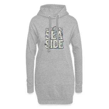 Mer et plage - Sweat-shirt à capuche long Femme - gris chiné - Devant