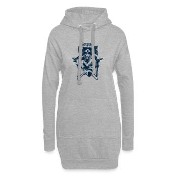 Camping Waschbär mit Eiskaffee - Hoodie-Kleid - Grau meliert - Vorne