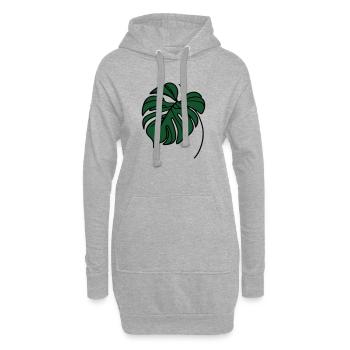 Monstera - Hoodie-Kleid - Grau meliert - Vorne