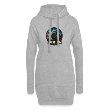 Lofoten Norwegen Küste Fjord Nordlichter - Hoodie-Kleid - Grau meliert - Vorne