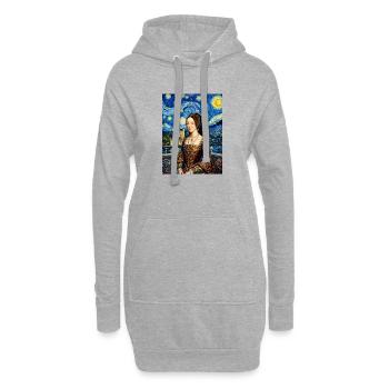 Anne Bonny im Sternennacht - Hoodie-Kleid - Grau meliert - Vorne