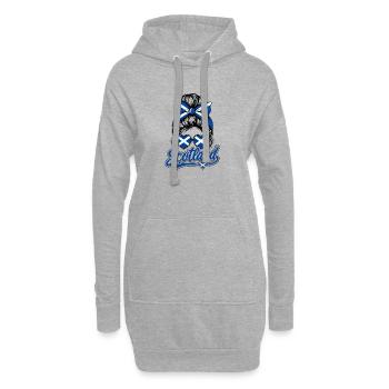 Football avec drapeau écossais, balle drôle - Sweat-shirt à capuche long Femme - gris chiné - Devant