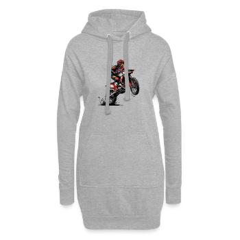 Pilote de motocross en sprint - Sweat-shirt à capuche long Femme - gris chiné - Devant