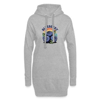 Blueberry Retro Früchte Design mit Regenbogen - Hoodie-Kleid - Grau meliert - Vorne