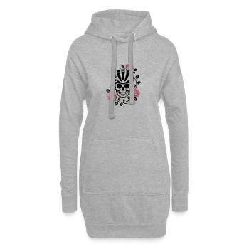 Rennrad Totenkopf Rosen Geschenkidee für Rennrad - Hoodie-Kleid - Grau meliert - Vorne