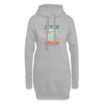 Nordisches Strandkorb Paradies - Hoodie-Kleid - Grau meliert - Vorne