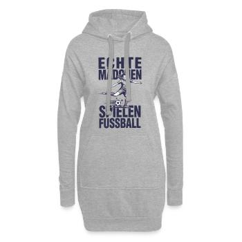 Echte Mädchen Spielen Fussball Frauen Power - Hoodie-Kleid - Grau meliert - Vorne