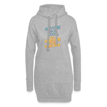 N’importe qui peut être cool, nerd, gamer génial, ironie - Sweat-shirt à capuche long Femme - gris chiné - Devant