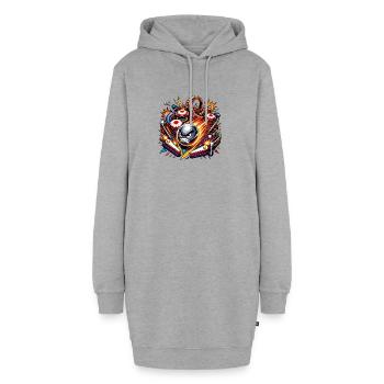 Boule en colère dans le cosmos du flipper - Sweat-shirt à capuche long Femme - gris chiné - Devant
