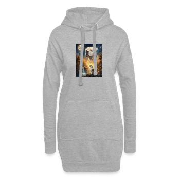 Hurlant à la Lune American Bulldog - Sweat-shirt à capuche long Femme - gris chiné - Devant