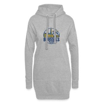 Brussels Belgium Skyline And Atomium Landmark View - Hoodie-Kleid - Grau meliert - Vorne