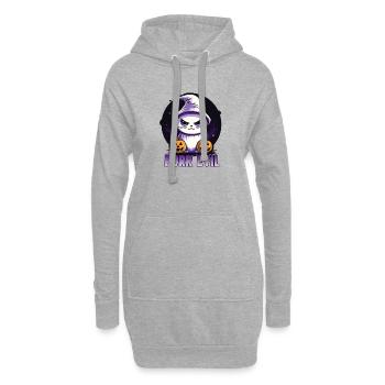 Chat d’Halloween mignon, chibi Kawaii populaire - Sweat-shirt à capuche long Femme - gris chiné - Devant